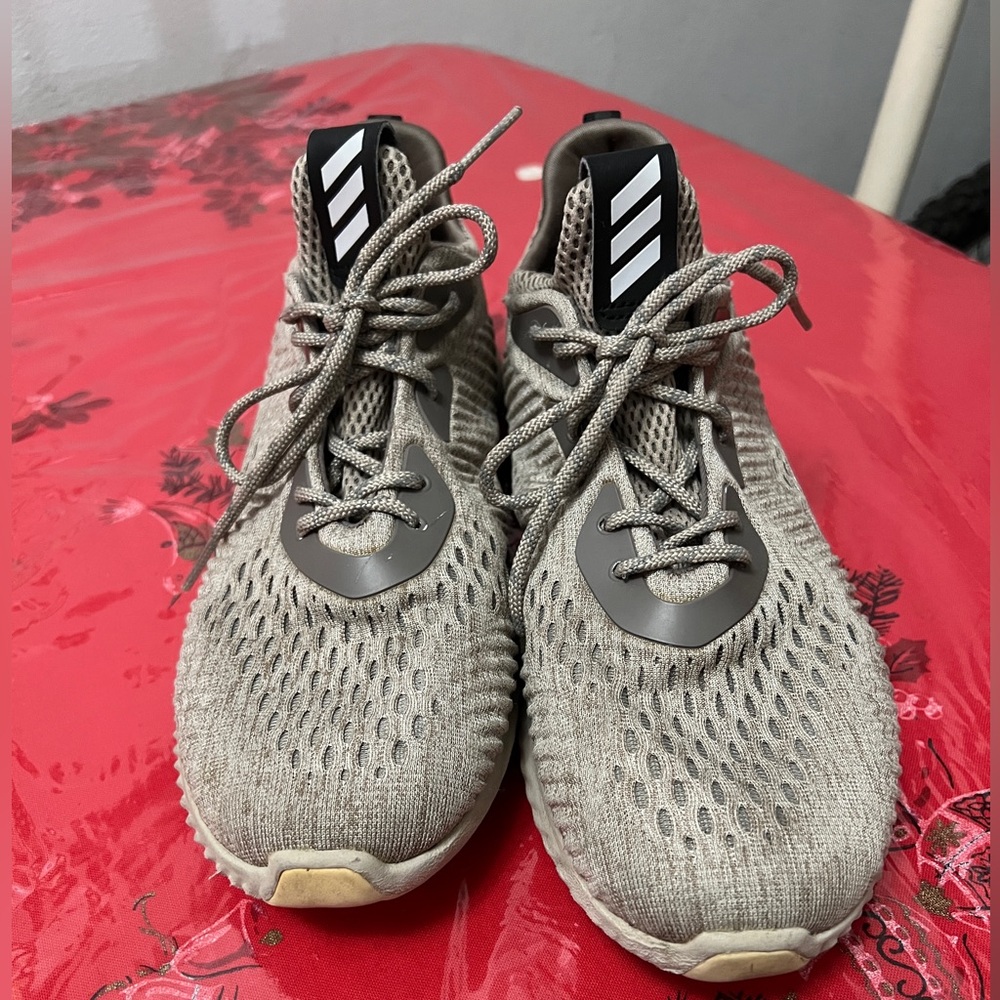 Adidas Alphabounce EM Beige Running Shoes Athletic Sneakers BW1207 Mens Size 9